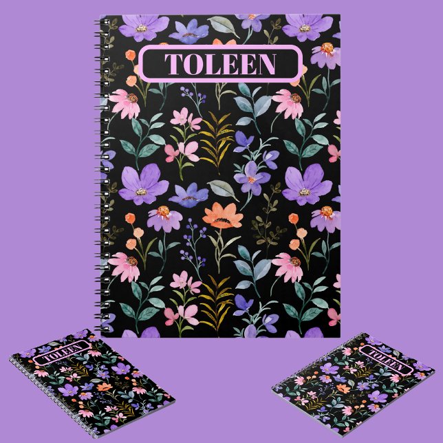 Personalised Colourful Floral Pattern              Notebook (Creator Uploaded)