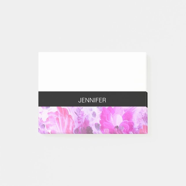 Personalised Colourful Floral Pattern Post-it Notes (Front)