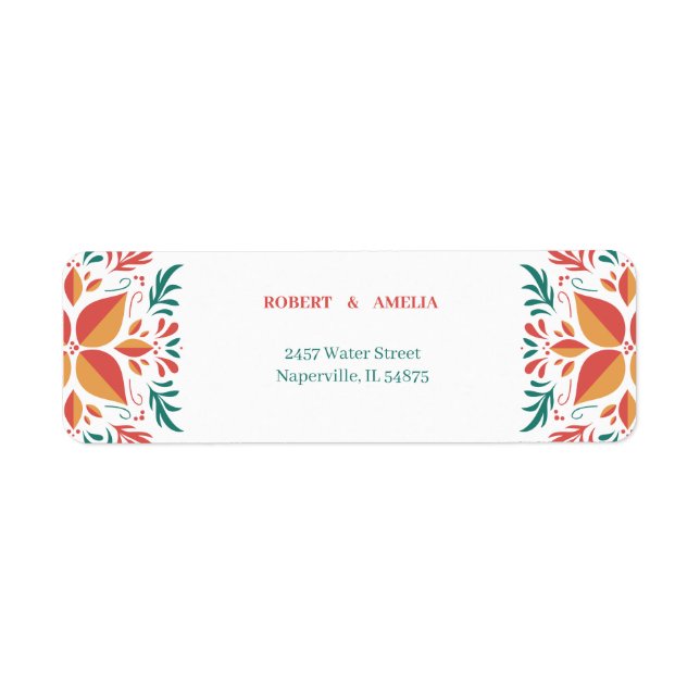 Personalised Colourful Floral Return Address Label (Front)
