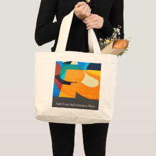 Personalised Colourful Geometric Abstract Pattern  Large Tote Bag
