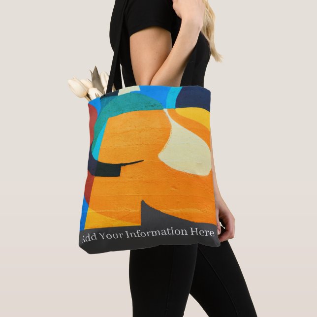 Personalised Colourful Geometric Abstract Pattern Tote Bag (Close Up)