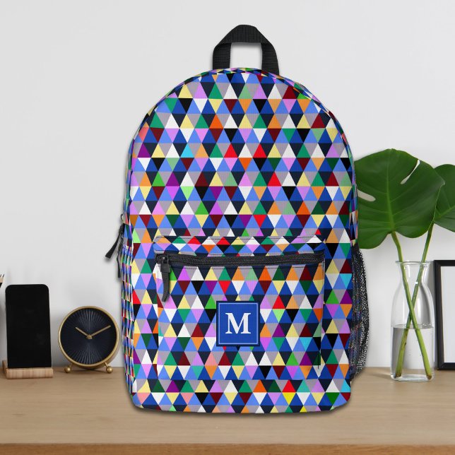 Personalised Colourful Geometric Pattern Backpack (Creator Uploaded)