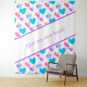 Personalised Colourful Gliding Hearts Elegant Fun Tapestry