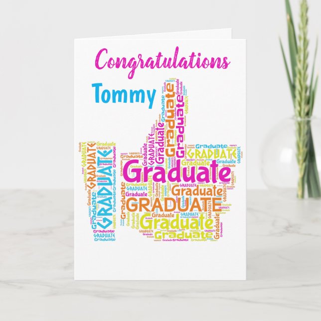 Personalised Colourful Graduation Greeting Card (Front)