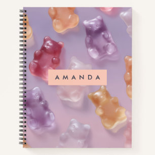 Personalised Colourful Gummy Bear Pattern Notebook