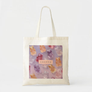 Personalised Colourful Gummy Bear Pattern Tote Bag