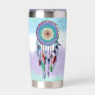 Personalised Colourful Hand Drawn Dreamcatcher Insulated Tumbler