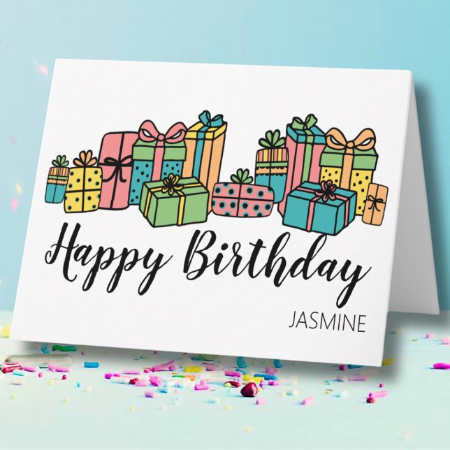Personalised Colourful Happy Birthday Card (Personalized Cute Colorful Classic Happy Birthday Card)