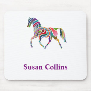 Personalised Colourful Horse Pony Girl Mouse Pad
