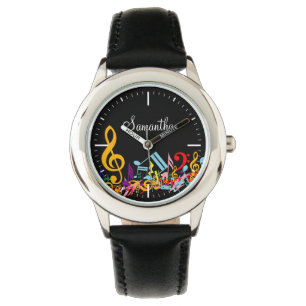 Personalised Colourful Jumbled Music Notes on Watch