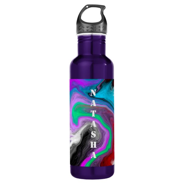 Personalised Colourful Marble Art Explosion   710 Ml Water Bottle (Front)