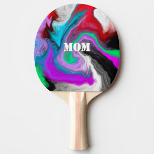 Personalised Colourful Marble Art Explosion  Ping Pong Paddle