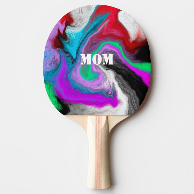 Personalised Colourful Marble Art Explosion  Ping Pong Paddle (Front)
