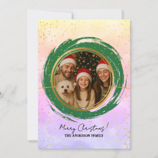 Personalised Colourful Merry Christmas Holiday Card