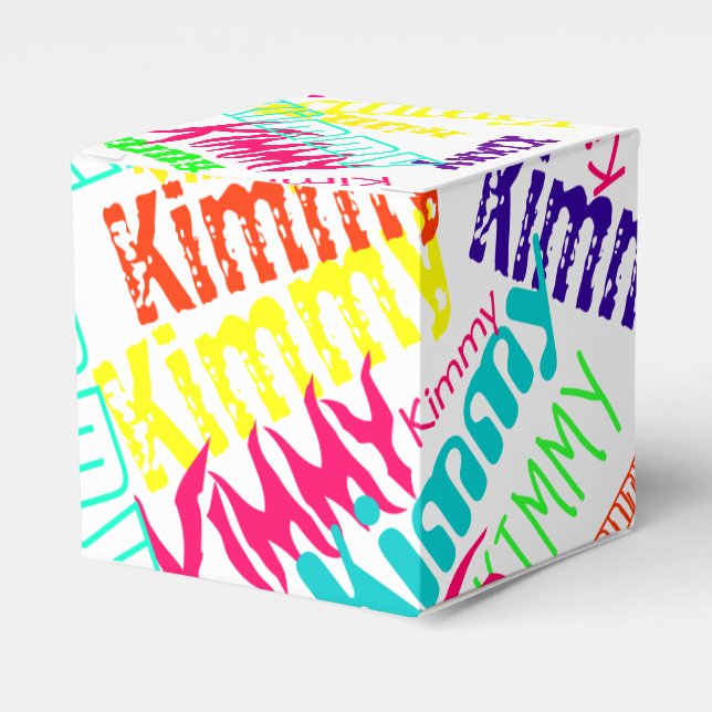 Personalised  Colourful Neon "Name in Lights" Favour Box (Front Side)