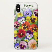 Personalised Colourful  Pansies Custom Text