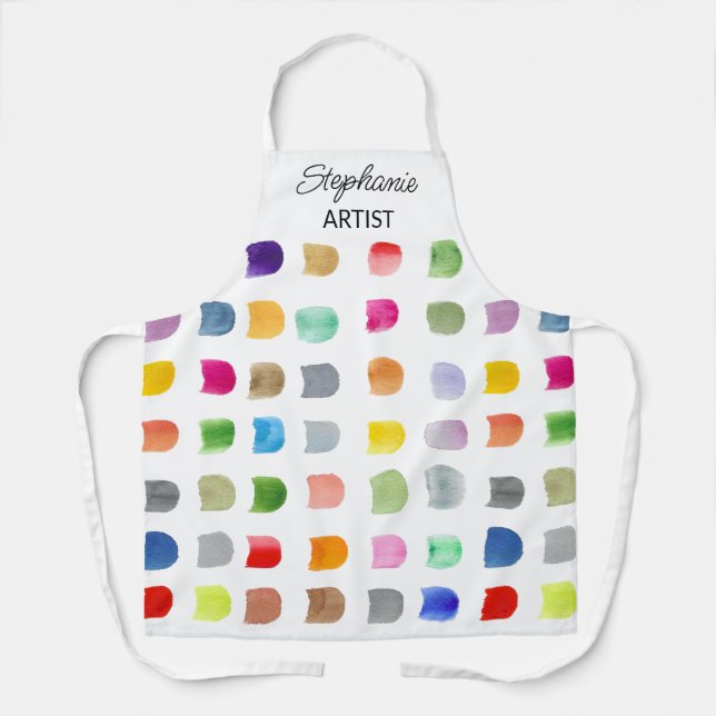 Personalised Colourful Pattern Artist's  Apron (Front)