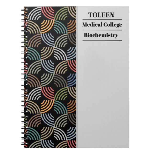 Personalised Colourful Pattern                  Notebook (Front)
