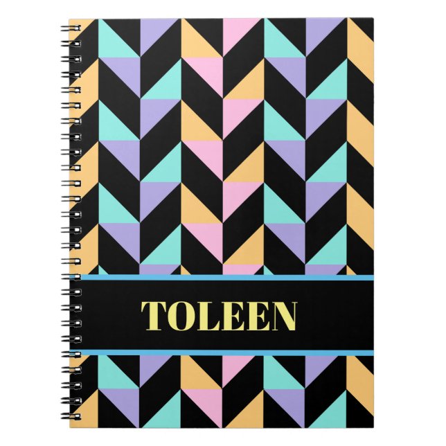 Personalised Colourful Pattern                 Notebook (Front)