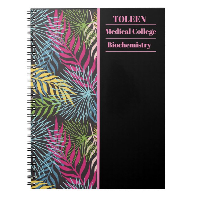 Personalised Colourful Pattern                  Notebook (Front)