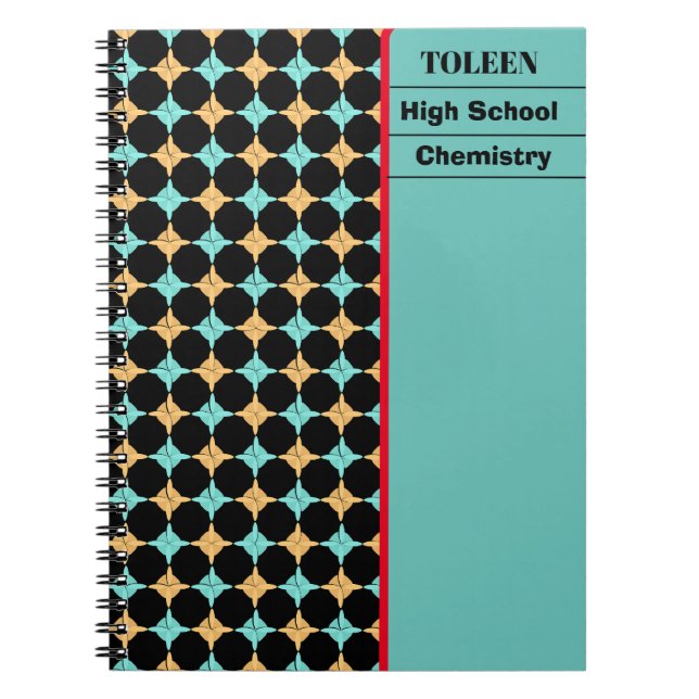 Personalised Colourful Pattern                  Notebook (Front)