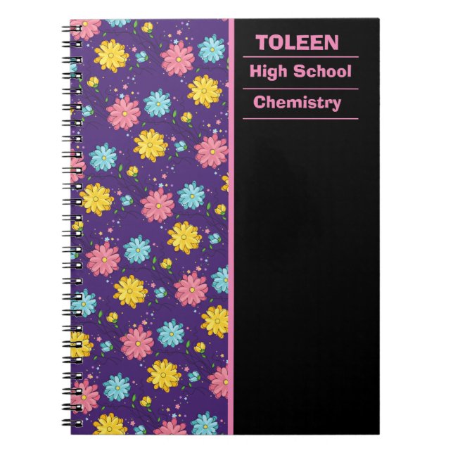 Personalised Colourful Pattern                  Notebook (Front)