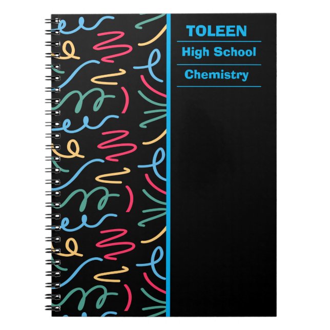 Personalised Colourful Pattern                  Notebook (Front)