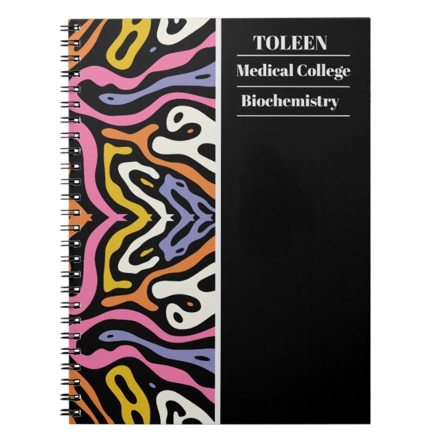 Personalised Colourful Pattern                  Notebook (Front)