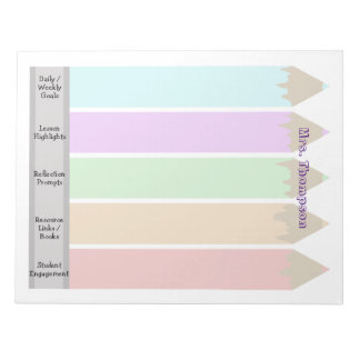 Personalised Colourful Pencils Teacher's Notepad
