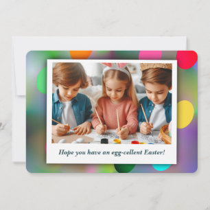 Personalised Colourful Photo Fun Egg Wishes Easter Holiday Card