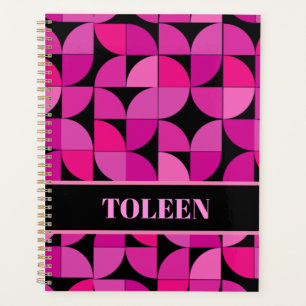 Personalised Colourful Pink, Rose Pattern       Planner