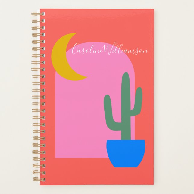 Personalised Colourful Playful Desert Cactus Brigh Planner (Front)