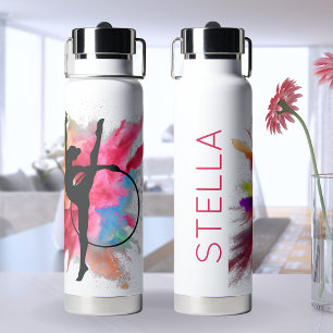 Personalised Colourful Powder Explosion Gymnastic Water Bottle
