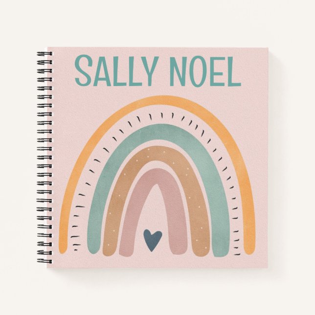 Personalised colourful rainbow notebook (Front)