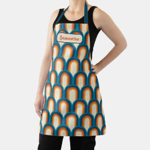 Personalised Colourful Retro Arch Rainbow Pattern Apron