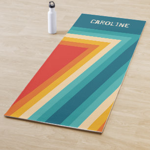 Personalised Colourful Retro Stripes - 70s, 80s Yoga Mat
