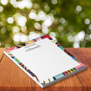 Personalised Colourful School Supplies Teacher Notepad