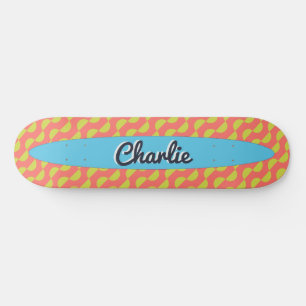 Personalised Colourful Semicircles Pattern Retro Skateboard