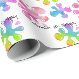 Personalised Colourful Slime Birthday Gift Wrap