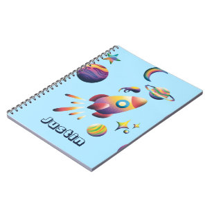 Personalised Colourful Space Planets Back to Schoo Notebook