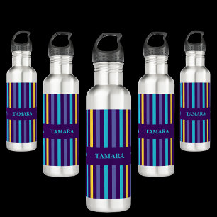 Personalised Colourful Stripes Pattern 710 Ml Water Bottle