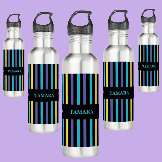 Personalised Colourful Stripes Pattern 710 Ml Water Bottle (Creator Uploaded)