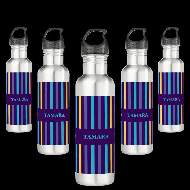 Personalised Colourful Stripes Pattern 710 Ml Water Bottle (Creator Uploaded)