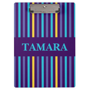 Personalised Colourful Stripes Pattern Clipboard
