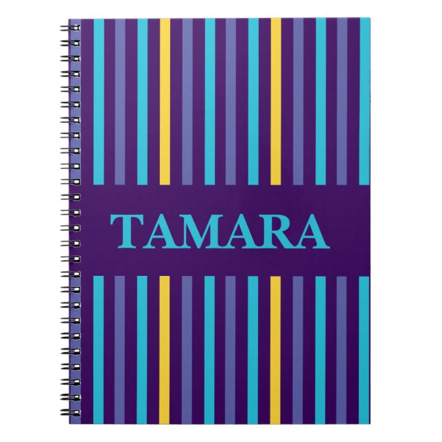Personalised Colourful Stripes Pattern Notebook (Front)