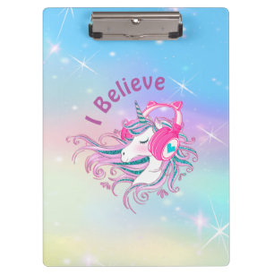 Personalised Colourful Unicorn Cute Clipboard