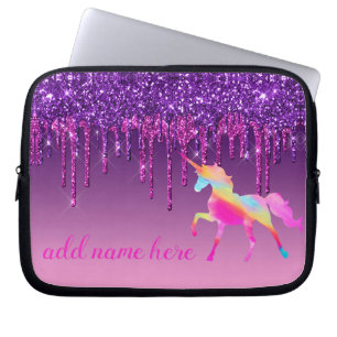 Personalised Colourful Unicorn Laptop Sleeve