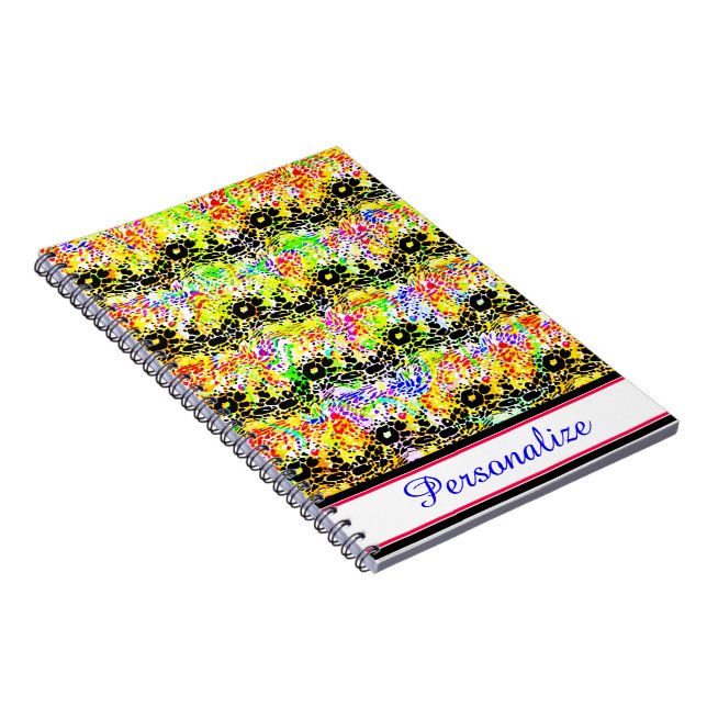 Personalised Colourful wave Notebook (Right Side)