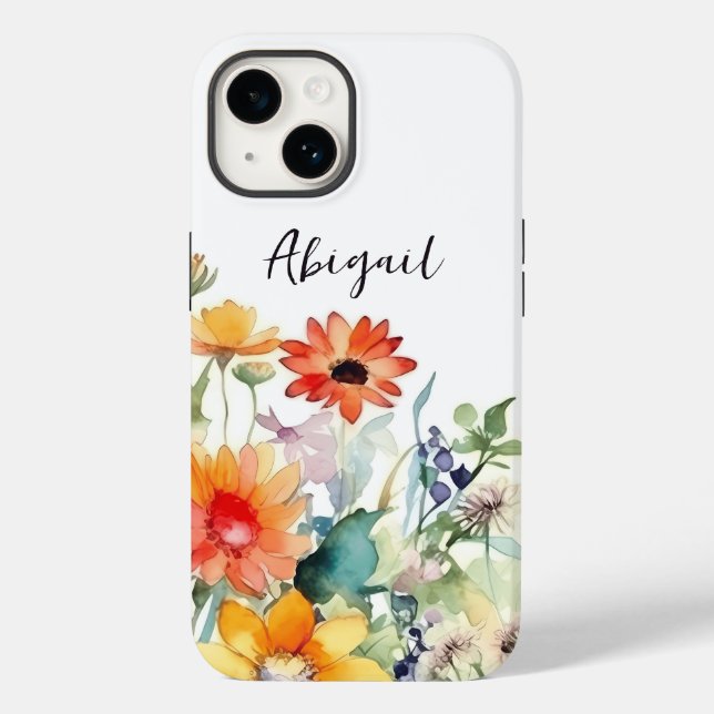 Personalised Colourful Wildflowers Vibrant Flower Case-Mate iPhone Case (Back)