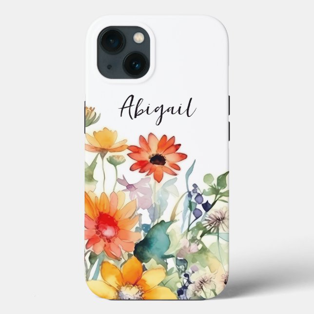 Personalised Colourful Wildflowers Vibrant Flower Case-Mate iPhone Case (Back)